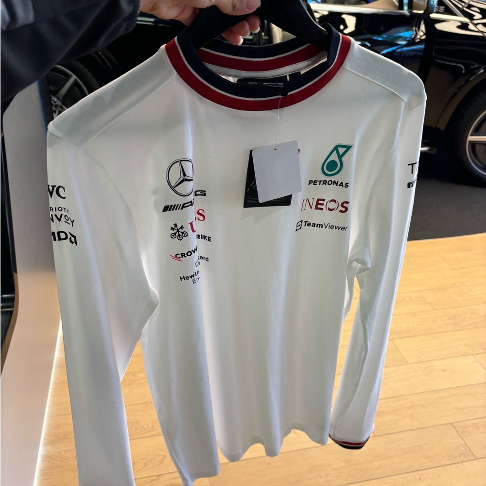 WHITE Mercedes benz F1 formula 1 shirt